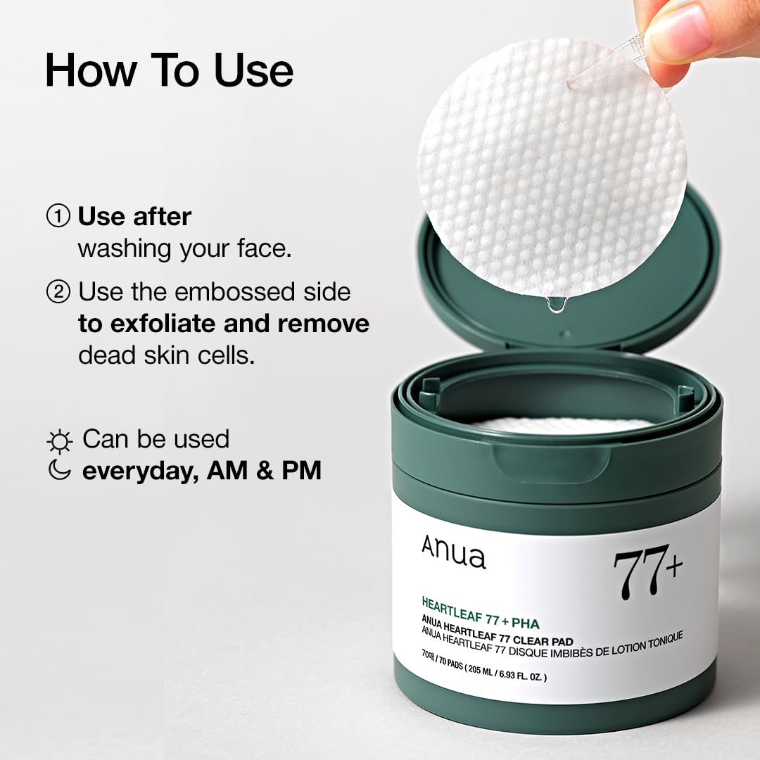 Anua - Almohadilla Transparente Hearleaf 77% (70 uds.)