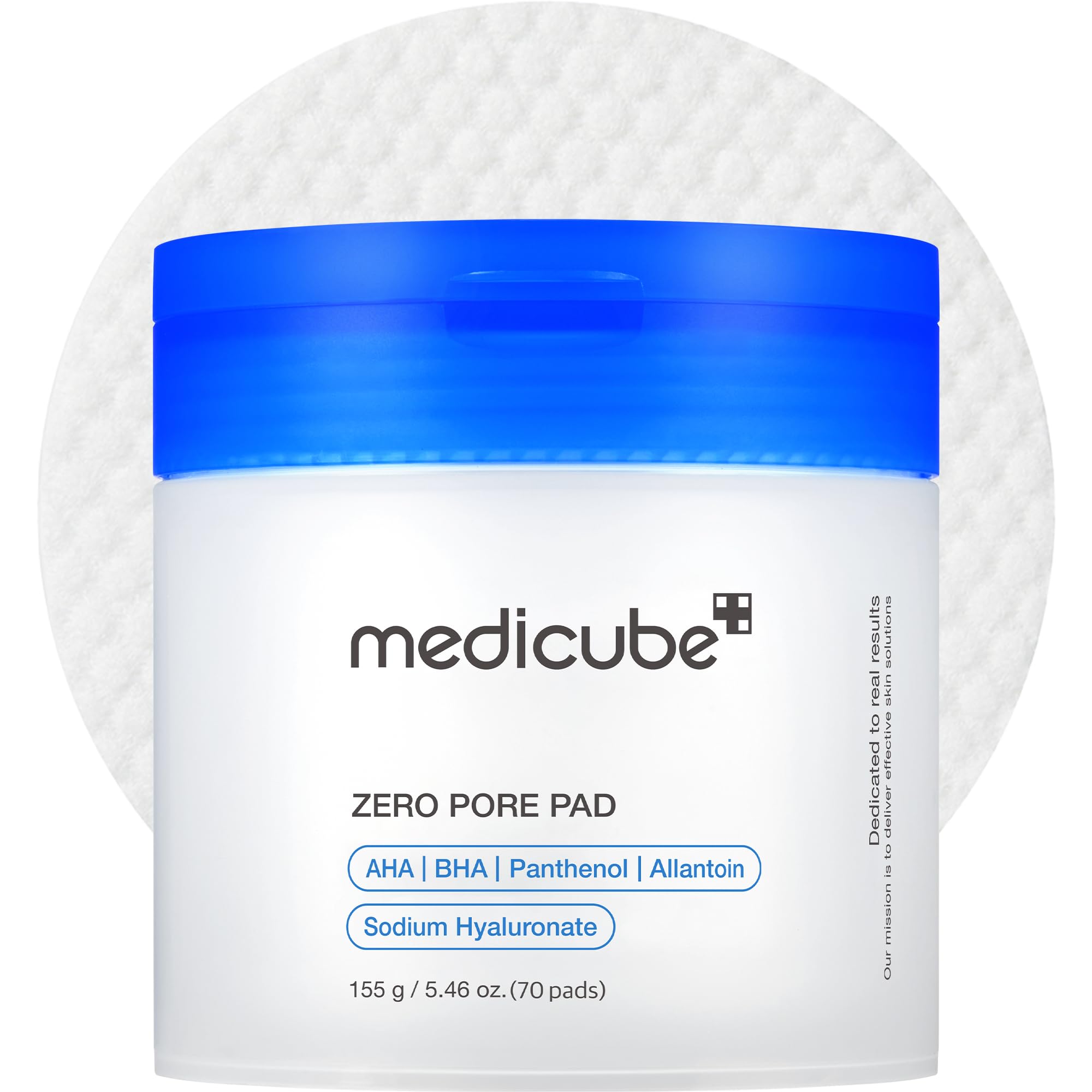 Medicube - Toallitas Zero Pore Pad 2.0 de doble textura con AHA y BHA para limpieza profunda de poros, exfoliación y control de brillo (70 Toallitas)