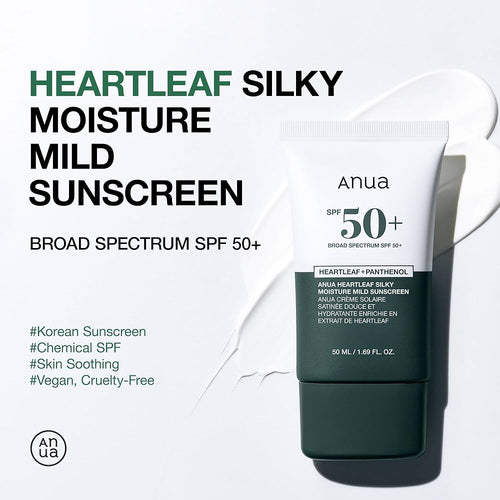 ANUA - Crema Solar Coreana Heartleaf Silky Moisture 50ml SPF50+ (50ml)