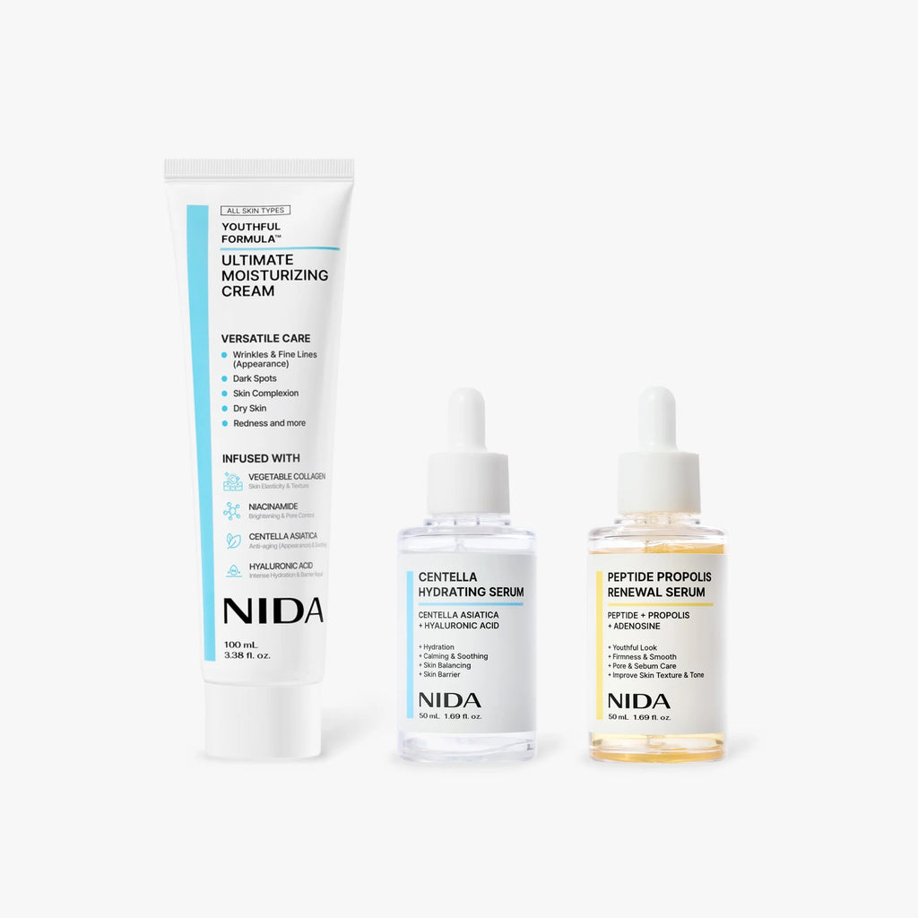 NIDA - Rutina glass skin (contiene sérum + crema Revive + crema facial)